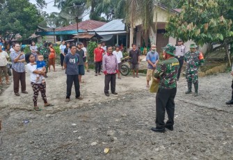 Satgas TMMD Kodim 0207/SML Duet dengan Polsek Raya Kahean Sosialisasi Cegah Covid-19