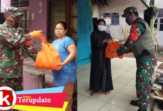 Koramil 04/Ciledug Lakukan Serter Bagikan Beras Langsung ke Rumah Warga