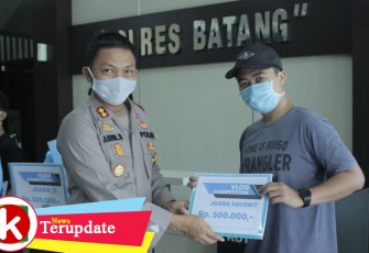 Kapolres Batang Serahkan Hadiah Lomba Vlog Cegah Covid-19