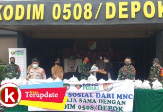 MNC Peduli Serahkan Sembako di Kodim Depok Untuk Warga Terdampak Covid-19