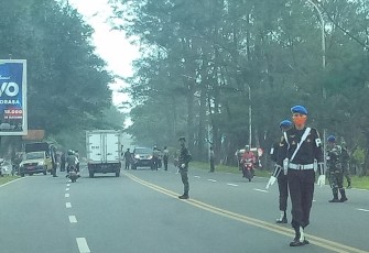 TNI-Polri dan Satpol PP Bengkulu saat Razia Masker