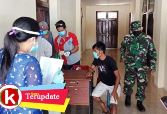 Personel Koramil 1310-01/Bitung Pantau Perkembangan ODP di Rumah Singgah KKP Pelabuhan Bitung