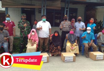 Kasdim Apresiasi Bansos Provinsi Melalui Gugus Tugas Covid-19 Kabupaten Labura