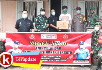 TNI-Polri Bersama Tionghoa Singkep Barsatu Gelar Baksos Penanganan Covid-19