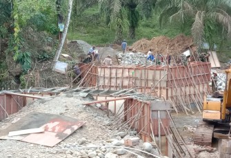 Pembuatan Jembatan di Desa Batu Jongjong Hasilnya Sudah Kelihatan