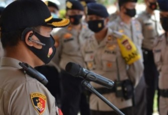 Kapolres OKI Pimpin Apel Pelepasan Anggota Antisipasi Karhutla