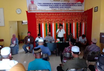 Pihak Kecamatan Kuala Baru Aceh Singkil saat melakukan muswarah pemilihan Imeum Mukim.