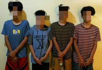 Terduga pelaku saat diamankan