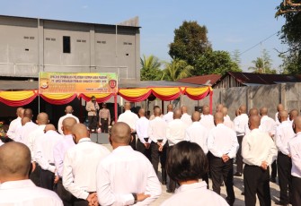 Dir Binmas Polda Bengkulu saat jadi Irup Pembukaan Diksar Satpam