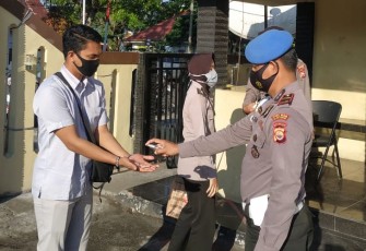 Masuk Polres Rejang Lebong Polda Bengkulu Ikuti Protokol Kesehatan