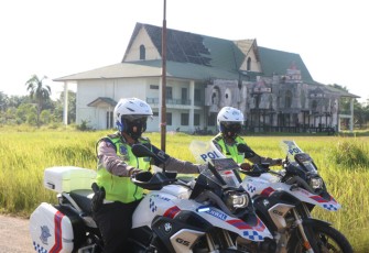 Personel Ditlantas Polda Bengkulu Latihan Pamwal di STQ