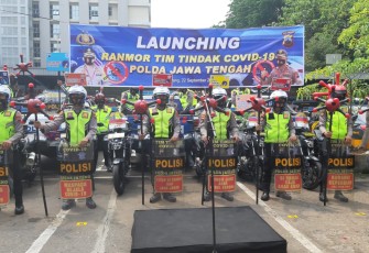Wakapolda Jateng Launching Kendaraan Tim Tindak Covid-19 di HUT Ke-65 Korps Lalu Lintas