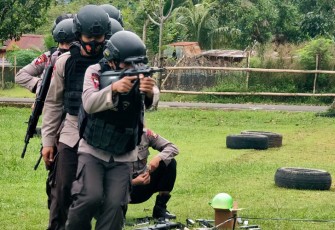 Gegana Satbrimobda Polda Bengkulu Latihan Taktikal Game Anti Teror
