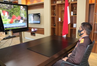 Kapolda Bengkulu Irjen Pol Drs Teguh Sarwono MSi Mengikuti Upacara Ziarah Nasional Secara Virtual 