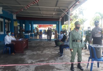 Polsek Teluk Segara Gelar Apel Kesiapan Linmas dan Simulasi TPS