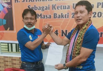 Ketua Pengprov PSTI Bengkulu Fahmi Pranata (Kiri) Saat Memberikan Dukungan Atas Pencalonan Syafrizal Bachtiar (Kanan) Sebagai Ketum PB PSTI pada Munas 27-28 Desember 2020 Mendatang