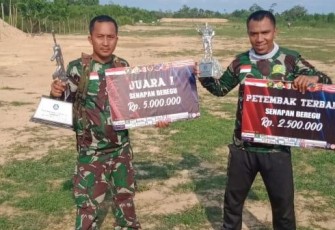 Kodim 1417/Kendari Raih Juara 1 Lomba Tembak Danlanal Kendari