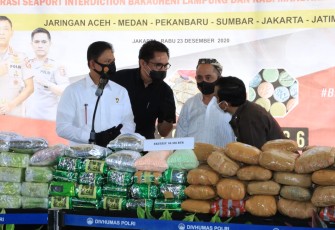 Pemusnahan Barang Bukti Narkotika di Gedung Bareskrim Polri