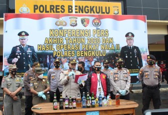 Polres Bengkulu Melakukan Press Release Akhir Tahun