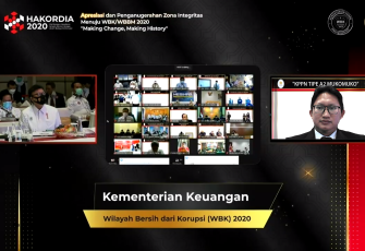 Penyerahan Piagam Predikat WBK dari Menteri PAN-RB Tjahyo Kumolo Kepada Kepala KPPN Mukomuko Secara Daring
