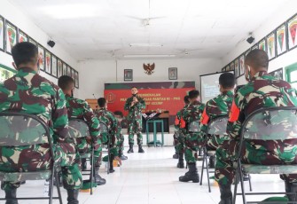 Prajurit satuan tempur (Satpur) Yonif 403/WP yang direncanakan akan diberangkatkan serta melaksanakan tugas operasi Pengamanan Perbatasan (Pamtas) RI-PNG di Papua bulan Februari 2021 mendatang, Jumat (22/1/2021)