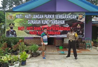 Polsek Jajaran Polres Rejang Lebong Pasang Spanduk Imbauan