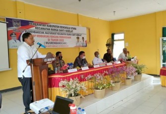 Bupati Bengkulu Utara, Ir  H Mian Saat Membuka Secara Resmi Acara Musrenbangcam di Kantor Camat Kecamatan MSS