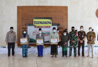 Polres Tulungagung Mengikuti Acara Virtual Pencanangan Gerakan Santri Bermasker oleh Polda Jatim