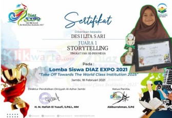 Santri Pesantren di Merangin Juara 1 Lomba STORY TELLING Berbahasa Inggris se-Indonesia