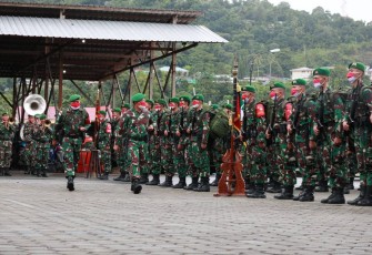 Upacara penerimaan Satgas PAMTAS RI - PNG