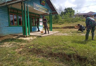 Satgas Pamtas RI-MLY Yonif 407/Padma Kusuma, Pos Kampung Jasa bersama masyarakat dan Jemaat Gereja Persekutuan Sidang Kristus (GPSK)