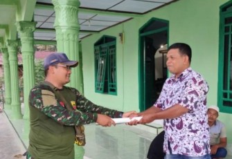 Ucap Syukur Kepala Dusun Huta Baru Desa Batu Tunggal Mesjid Al- Ihsan Dapat Pengecatan Dari TNI