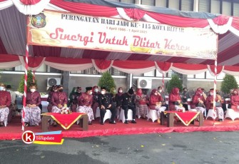 Kepala Daerah dan Forkompimda Kota Blitar Saat HUT Kota Blitar ke- 115 (foto : Faisal NR / Klikwarta.com Blitar) 