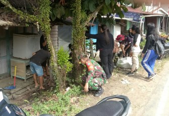 Peringatan Hari Lahir Pancasila, Koramil Sengah Temila Bersihkan Pos Babinsa Sidas 