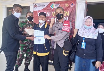 Polsek Wanaraja Laksanakan Gerai Vaksin TNI-Polri Sekaligus mobilisasi Warga Lansia