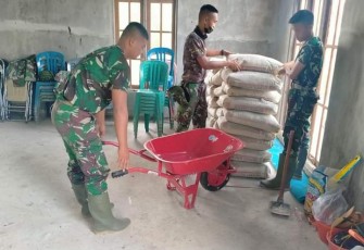 Pengedropan Material Terus Dilakukan Pada Program TMMD ke 112 Kodim 1016 Palangka Raya