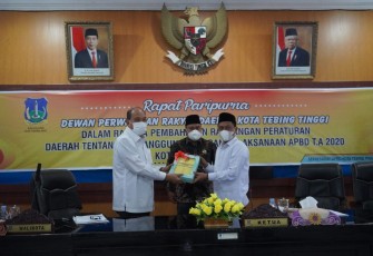 Penyampaian Nota Pengantar Walikota Tebing Tinggi dan Pertangungjawaban Pelaksanaan APBD Pemkot Tebing Tinggi TA 2020