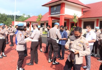 Propam Polda Kepri Bersama Propam Polres Lingga Gelar Gaktiblin Terhadap Personil Polres Lingga