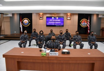 Pangkoarmada I Laksanakan Exit Briefing Melalui Vidcon