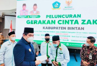PLT Bupati Bintan Kukuhkan IPHI Kabupaten Bintan  Periode  2021-2026 di Sejalankan  Dengan Lauching Gerakan Cinta Zakat Kabupaten Bintan