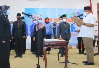 Sekda Arif Lantik 108 Pejabat Administrator dan Pengawas Di Lingkungan Pemkot Bengkulu