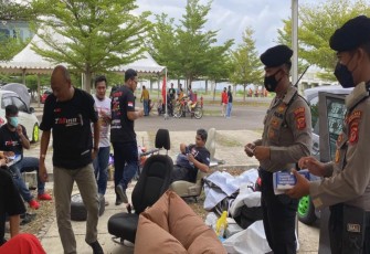 Patroli Sat Samapta Polres Majalengka Tegakan Prokes Covid 19 dan Bagi masker