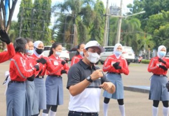 Latihan di Halaman Kantor Walikota, Wawali Beri Support Paskibraka 2021