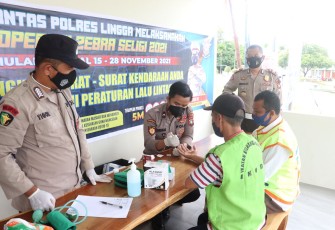 Operasi Zebra Seligi 2021, Satlantas Polres Lingga Gelar Pemeriksaan Kesehatan Gratis Kepada Tukang Ojek