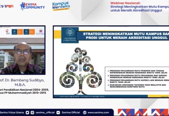Prof. Bambang Sudibyo, Mantan Menteri Pendidikan Nasional 2004-2009, dalam Webinar SEVIMA pada Senin (01/08) sore.
