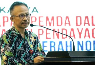 Kepala BSKDN Kemendagri Eko Prasetyanto dalam sambutannya. 