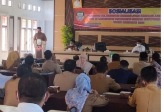 Bupati Seluma Erwin Octavian, SE saat membuka acara kegiatan Sosialisasi Persiapan Pelaksanaan Rekonsiliasi Pengelolaan Keuangan OPD 