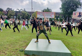 Kodim 0801/Pacitan saat Gelar Olah Raga Bersama