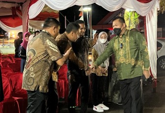 Danlanud Mus saat sambut Kedatangan Irjen Kementrian Pertanian.