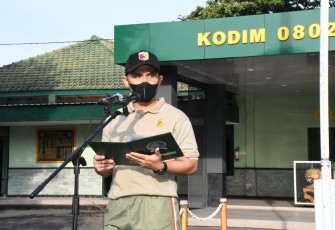 Kodim 0802/Ponorogo saat Gelar Upacara Peringatan Hari Olahraga Nasional XXXIX Tahun 2022